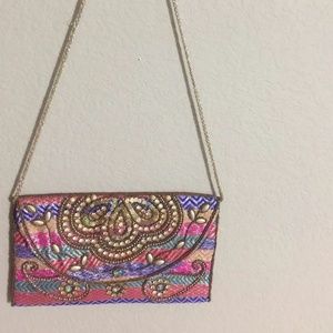 Brand new Fabric Clutch With Embroidery Design